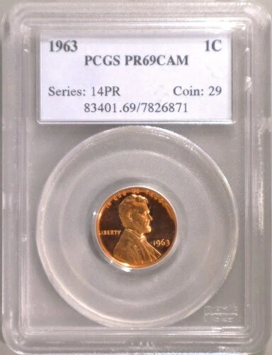 1963年 1C PCGS PR69CAM - 83401.69/7826871
