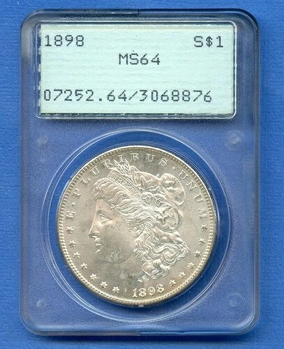 1898年 P PCGS MS64 モーガンシルバー $1 ドル US代替同様コイン 1898-P MS-64 レアラトラー-