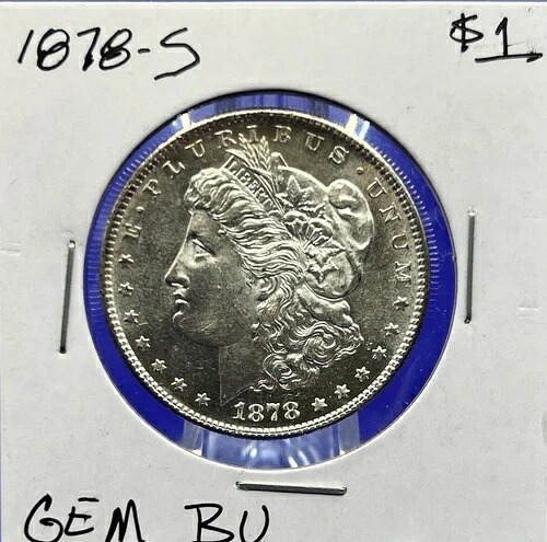 1878-S モーガン 90% シルバー ダラー ジェム 光沢があり、明るく、よく打たれたコイン 1 年目 $1