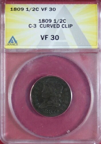 1809 クラシックヘッド ハーフセント C-3 ANACS VF30