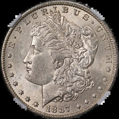 1887-O モルガン銀貨 NGC MS62 美しい外観と美しい光沢