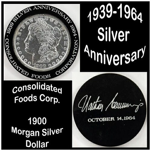 25周年記念コンソリデーテッド・フード・コーポレーション 1900年モルガン銀貨ケース入り 56,100円