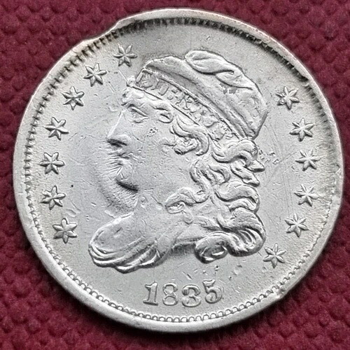 1835年製 キャップドバスト ハーフダイム 5セント 高級 UNC #36327