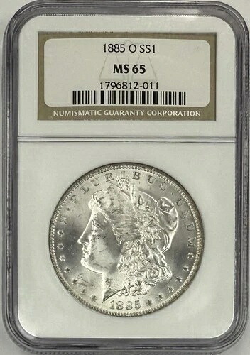 1885 O モルガン シルバー ダラー $1 NGC MS65 ??光沢があり、霜降りです??