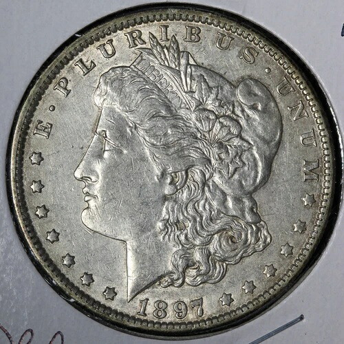 1897-O モルガン銀貨 AU+ E389 ZDBA