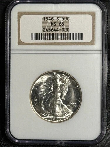 1946年 S ウォーキング・リバティ・ハーフダラー NGC MS-65