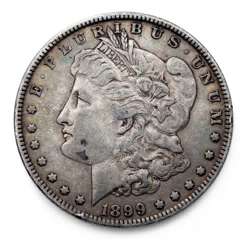 1899年製 モルガン・ダラー 1ドル銀貨、エクストラファインXFコンディション、ミディアムトーン