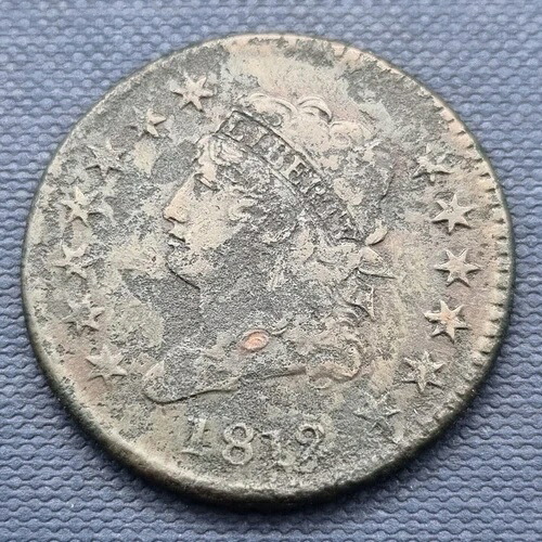 1812年 クラシックヘッド ラージセント 1セント 優良グレード VF 詳細 #50141
