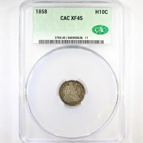 1858 H10C CACG XF45 - 自由の女神像半ダイム 93,500円