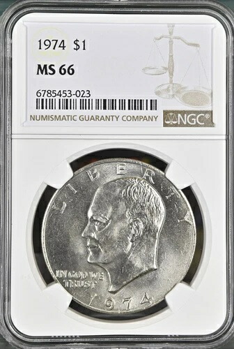 1974年 1ドル アイゼンハワードル NGC MS66 6785453-023 93,500円