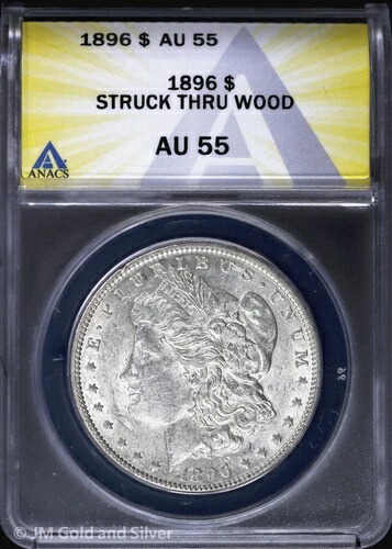 1896-P モルガン銀貨 1ドル ANACS AU 55 | 木彫り 93,500円