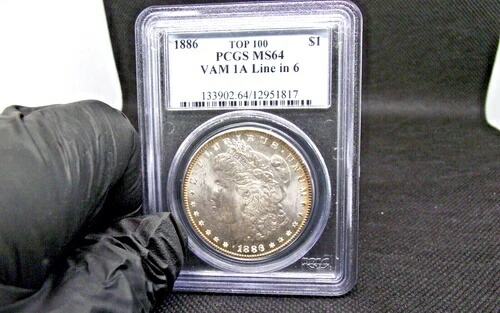 PCGS 1886 P MS-64 VAM 1A ライン 6枚入り モルガン銀貨。良好なストライクです！ 93,500円