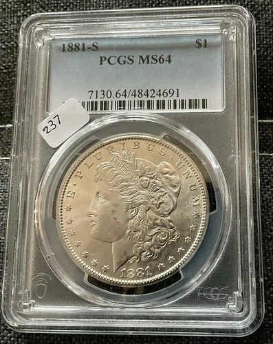 1881-S シルバー モルガン ダラー PCGS MS64 (237)