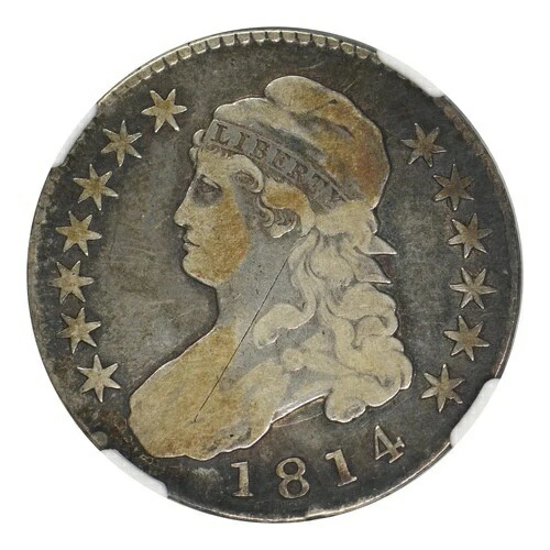 1814年 キャップドバスト ハーフダラー NGC F 詳細 93,500円