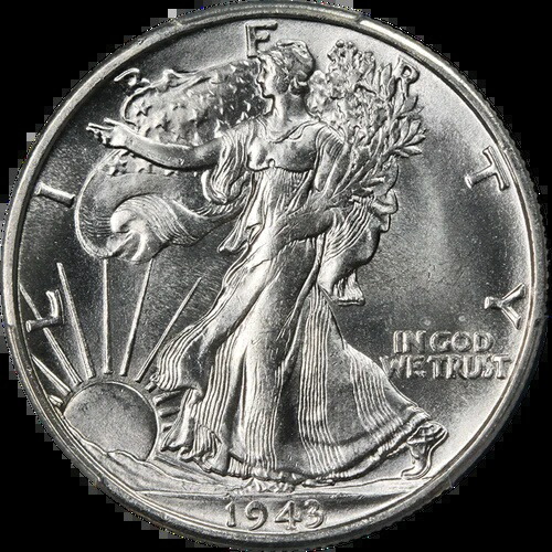 1943-S ウォーキング・リバティ・ハーフ PCGS MS65 ブラストホワイト 素晴らしい魅力 56,100円