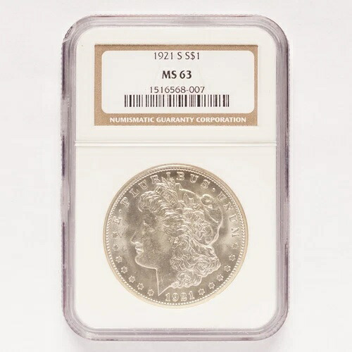 1921-S モルガン銀貨 NGC MS63