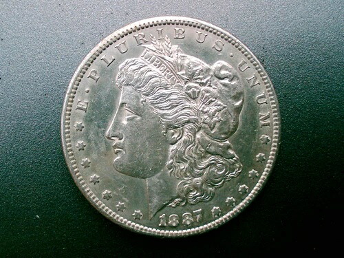 1887年 S モルガン銀貨 129年前 / アメリカ史の一部 (210)