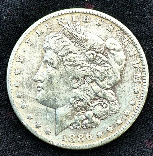 1886-O モルガン銀貨 AU 強い特徴 より良い日付 90% 銀 $1 93,500円