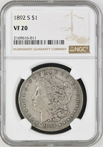1892-S モルガン銀貨 NGC VF20