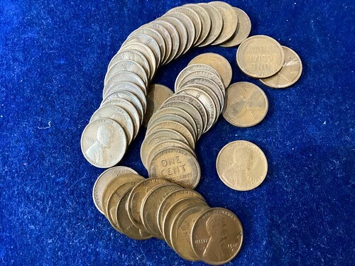 1915-D リンカーン ウィート セント 50枚入り 硬貨 良好～美品+ ランク E1555