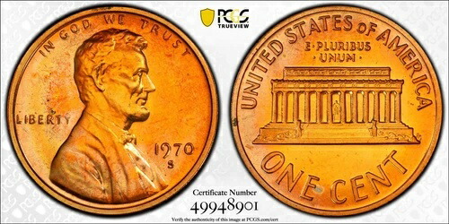 1970-S 1C PCGS PR67RD ラージデイト