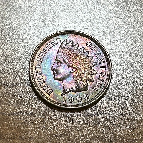 1906年インディアンヘッドセントジェムBU未流通レインボートーニング 56,100円