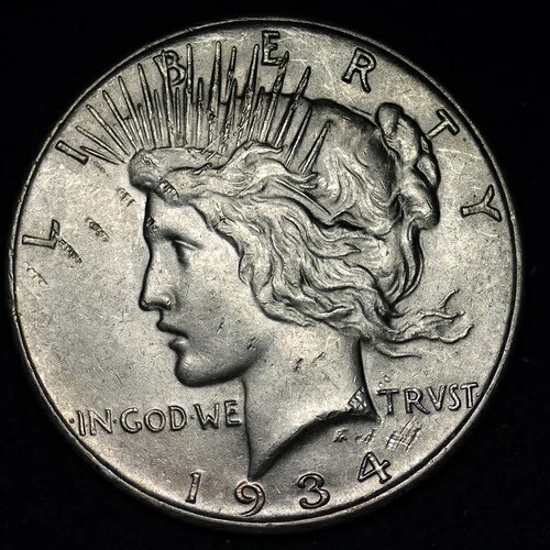 1934-D ピースシルバーダラー チョイス UNC *未流通* MS E378 GLW
