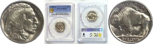 1930-S 5C バッファローニッケル PCGS MS-64