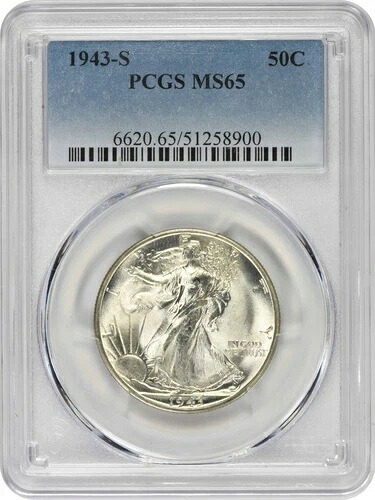 1943-S ウォーキング・リバティ・ハーフダラー MS65 PCGS