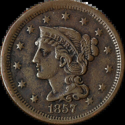 1857年製ラージセント「スモールデイト」チョイスXF 美しい外観と美しい打刻｜WORLD RESOURCE【QUEEN店】