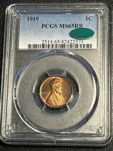 1919年 P リンカーン ウィート セント PCGS MS-65 RB CAC