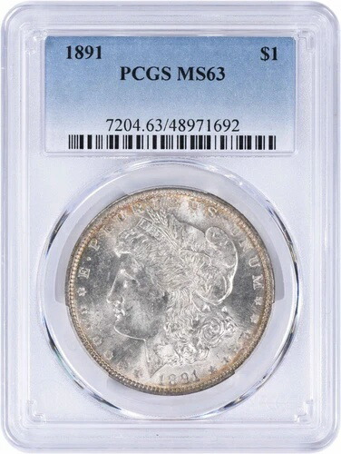 1891年 モルガン銀貨 MS63 PCGS