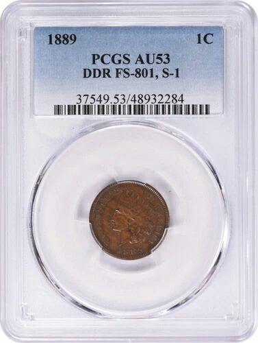 1889年 インドセント DDR FS-801 S-1 AU53 PCGS