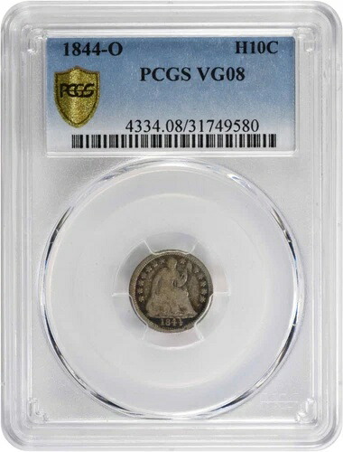 1844-O 自由の女神像 シルバー ハーフダイム VG08 PCGS