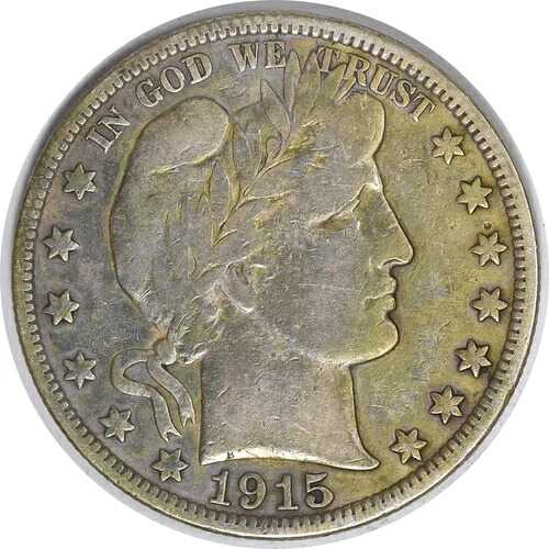 1915年 バーバー シルバー ハーフドル F 未認定 #1032