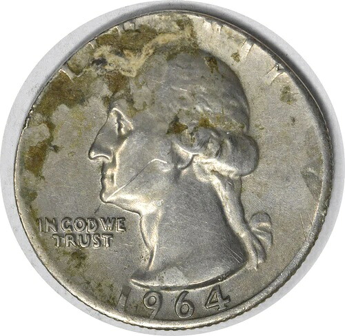 1964年ワシントン銀貨25セント硬貨、ニッケル板に打刻、EF未認定 #1116｜WORLD RESOURCE【QUEEN店】