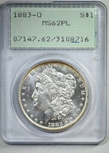 1883-O モルガン・ダラー $1 PCGS ラトラー MS62PL - プルーフライク