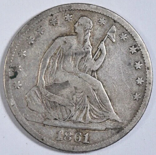 1861-S 自由の女神像半ドル硬貨 ~ 太字 VF! INV#5