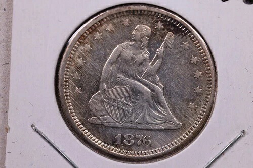 1876-S シーテッド リバティ クォーター、ミントステート、未流通コイン、ストア番号 1098