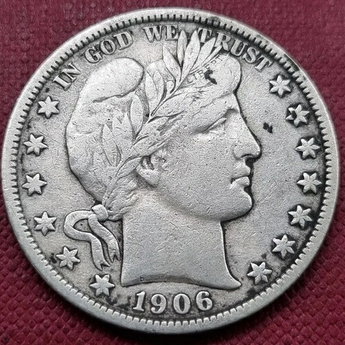 1906年 S バーバー ハーフダラー 50セント 良質 XF 詳細 #67367