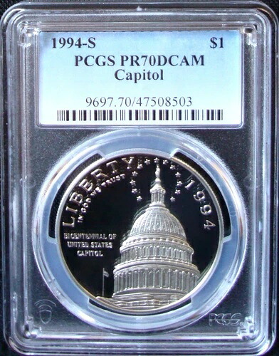 1994-S キャピトル記念銀貨 - PCGS PR 70 DCAM