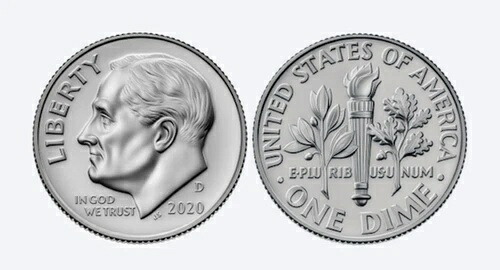 2020年 D ルーズベルト ダイム 10セント PCGS MS67FB 良好な状態