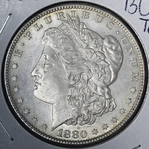 1880-S モルガン銀貨 チョイス BU 未流通 MS トーン E763 KPM