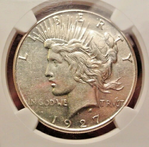 1927年 S ピース シルバー ダラー NGC AU55 タフ デイト ピース