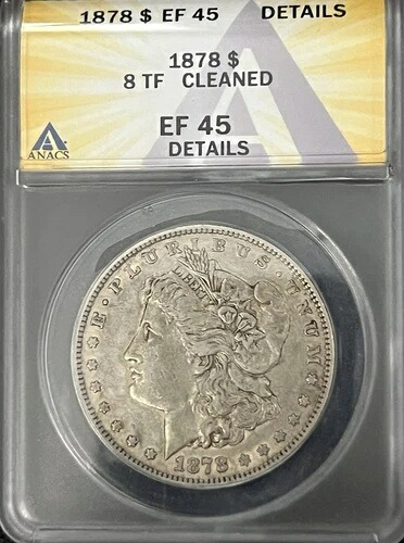 1878年 8tf モルガンドル ANACS XF45 詳細 *VAM 8スティックフェザー* CLC