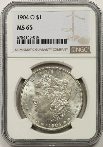 1904-O $1 NGC MS 65（裏面マルチカラートーン）モルガン銀貨