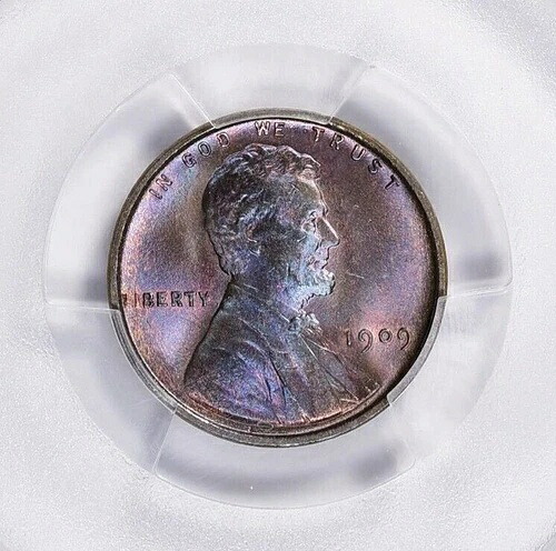 1909 VDB リンカーン セント PCGS MS65BN トーニング