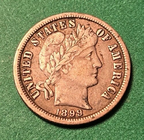 1899 O/O RPM、リバティ・バーバー・ダイム付き