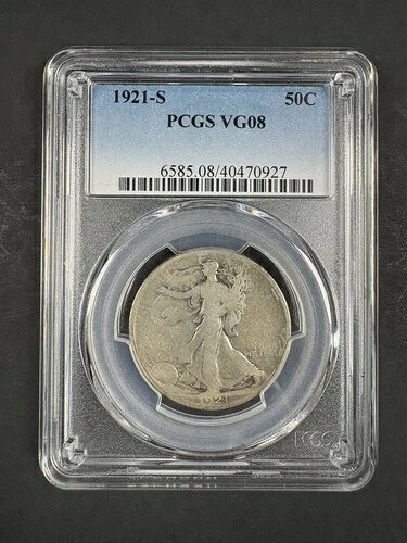 1921-S ウォーキング・リバティ・ハーフダラー PCGS VG08