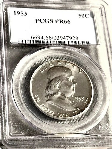 1953年フランクリンハーフダラー - PCGS PR66
